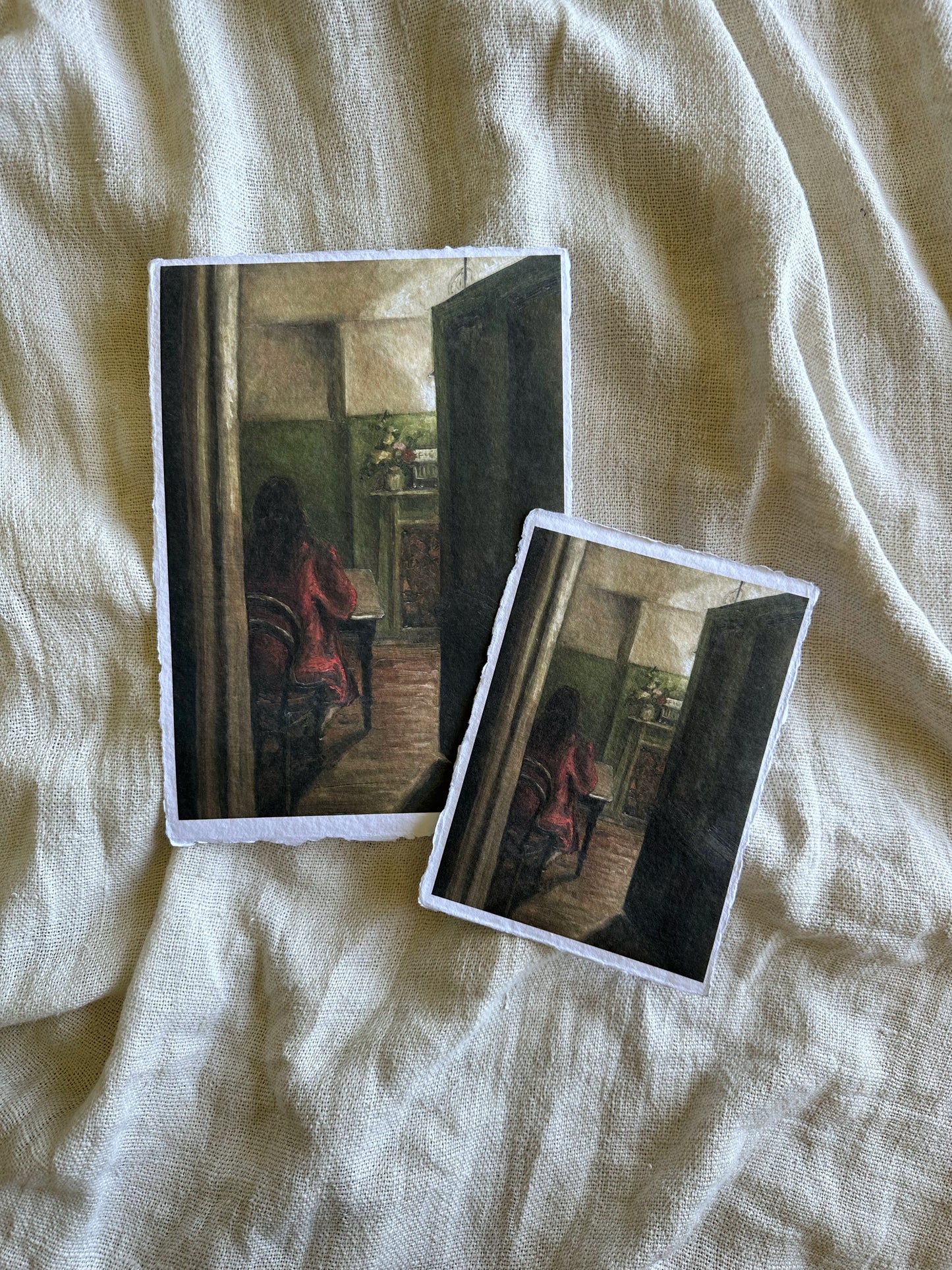 The Red Coat Handmade Paper Print