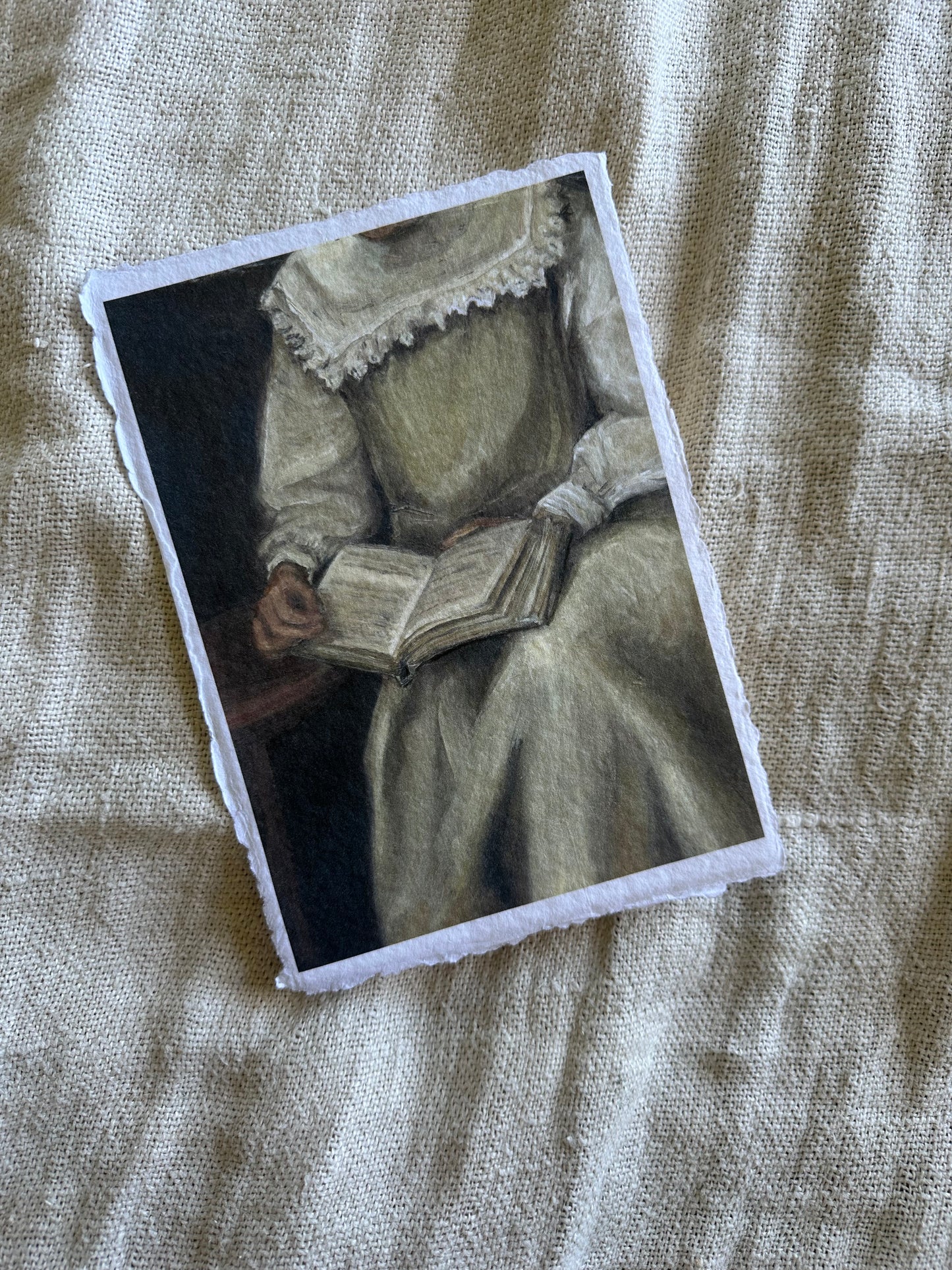 Eli est en train de Lire Handmade Paper Print