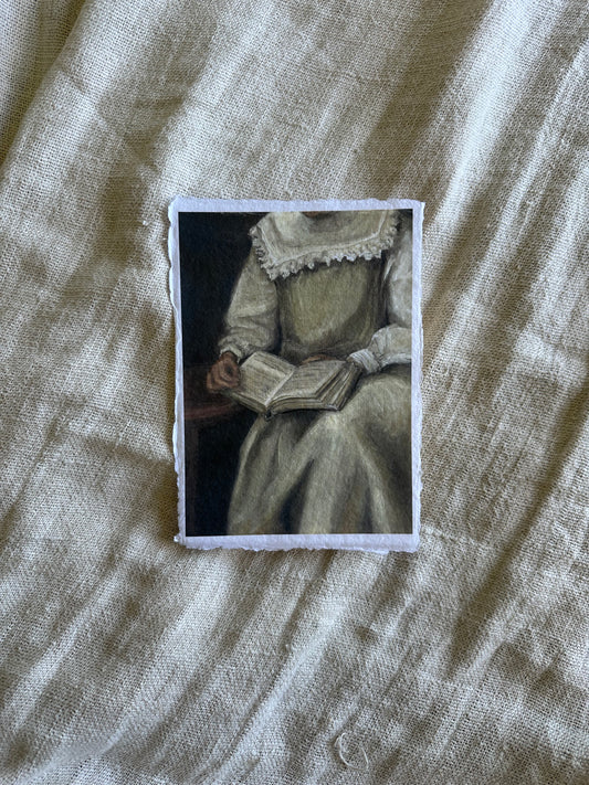 Eli est en train de Lire Handmade Paper Print