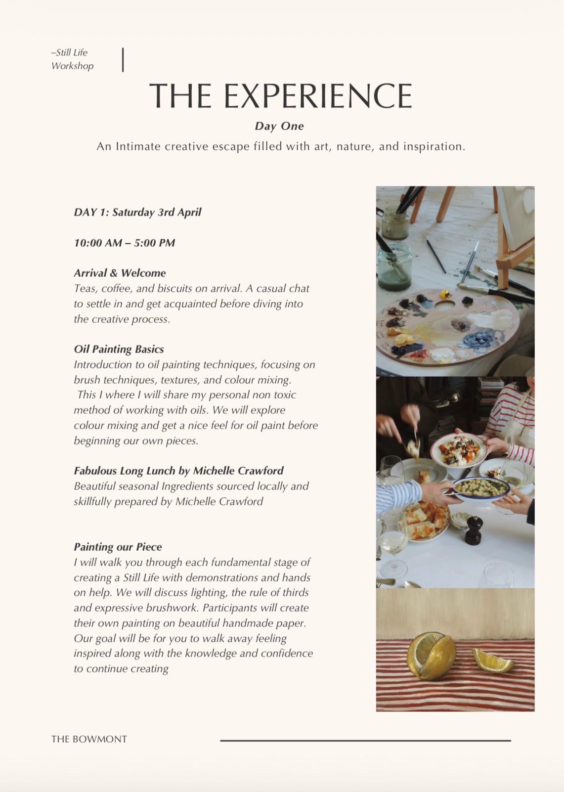 Booking deposit for Still Life Workshop Ticket